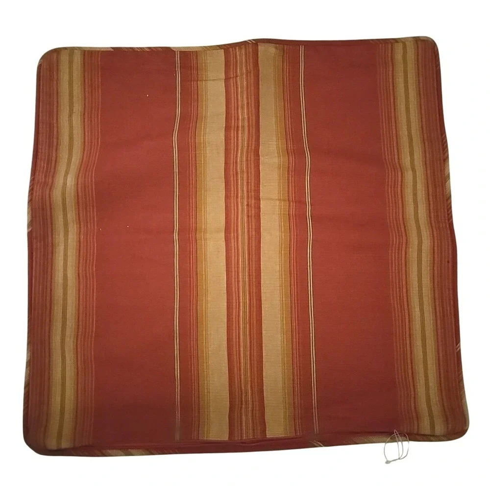 Striped Orange Red Yellow Pillow Cover 18x18 Zip Woven Fabric Single Decorative‎